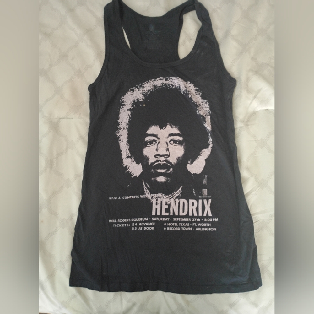 Jimi Hendrix Black Graphic Racerback Tank